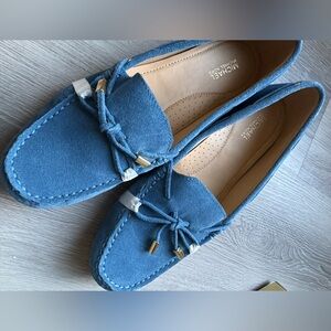 Michael Kors Sutton Moccasins Suede Dk Chambray Blue Loafers size 8M New